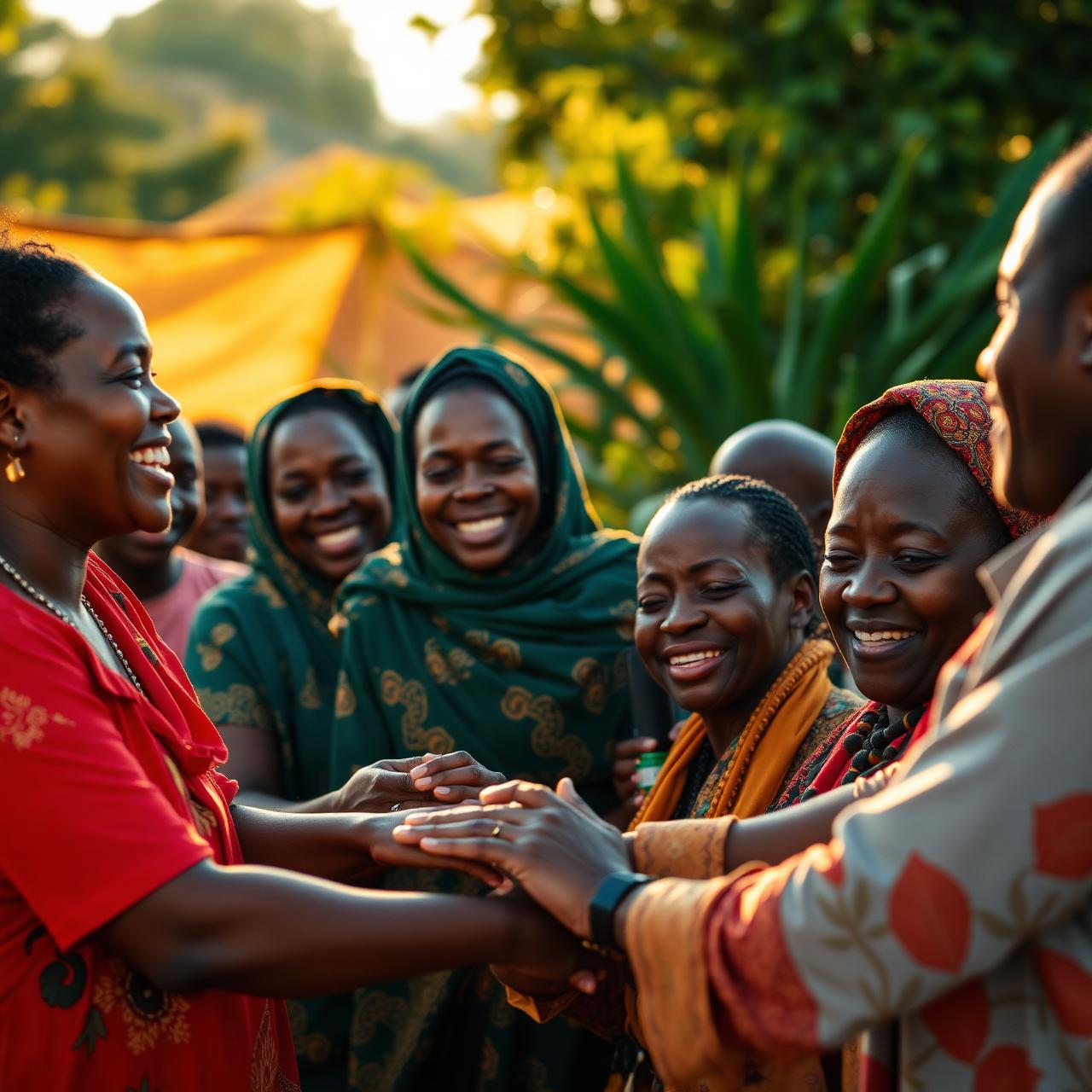 A gathering of hands joined in warmth and service — community, joy, and belonging
